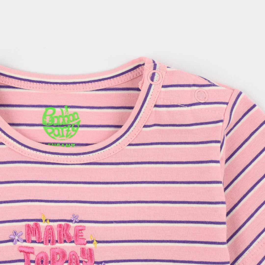 Infant Girls Yarn Dyed T-Shirt – Purple