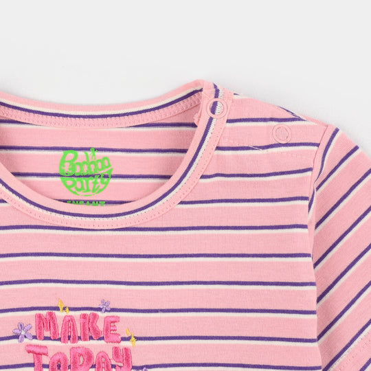Infant Girls Yarn Dyed T-Shirt – Purple