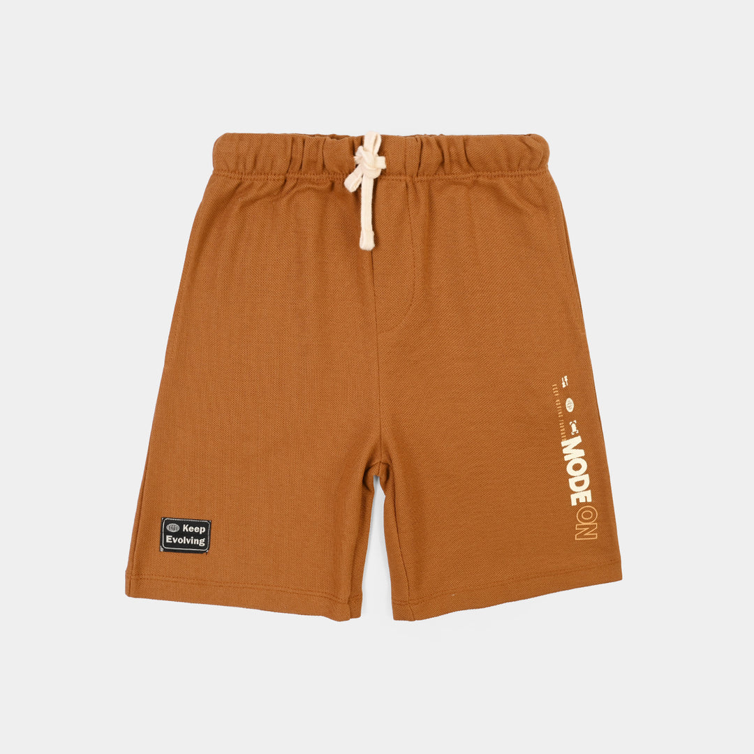 Boys Cotton PK Short Mode On-BROWN