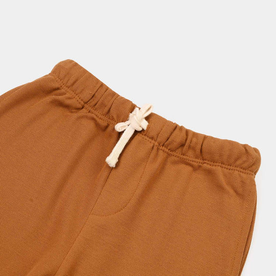 Boys Cotton PK Short Mode On-BROWN