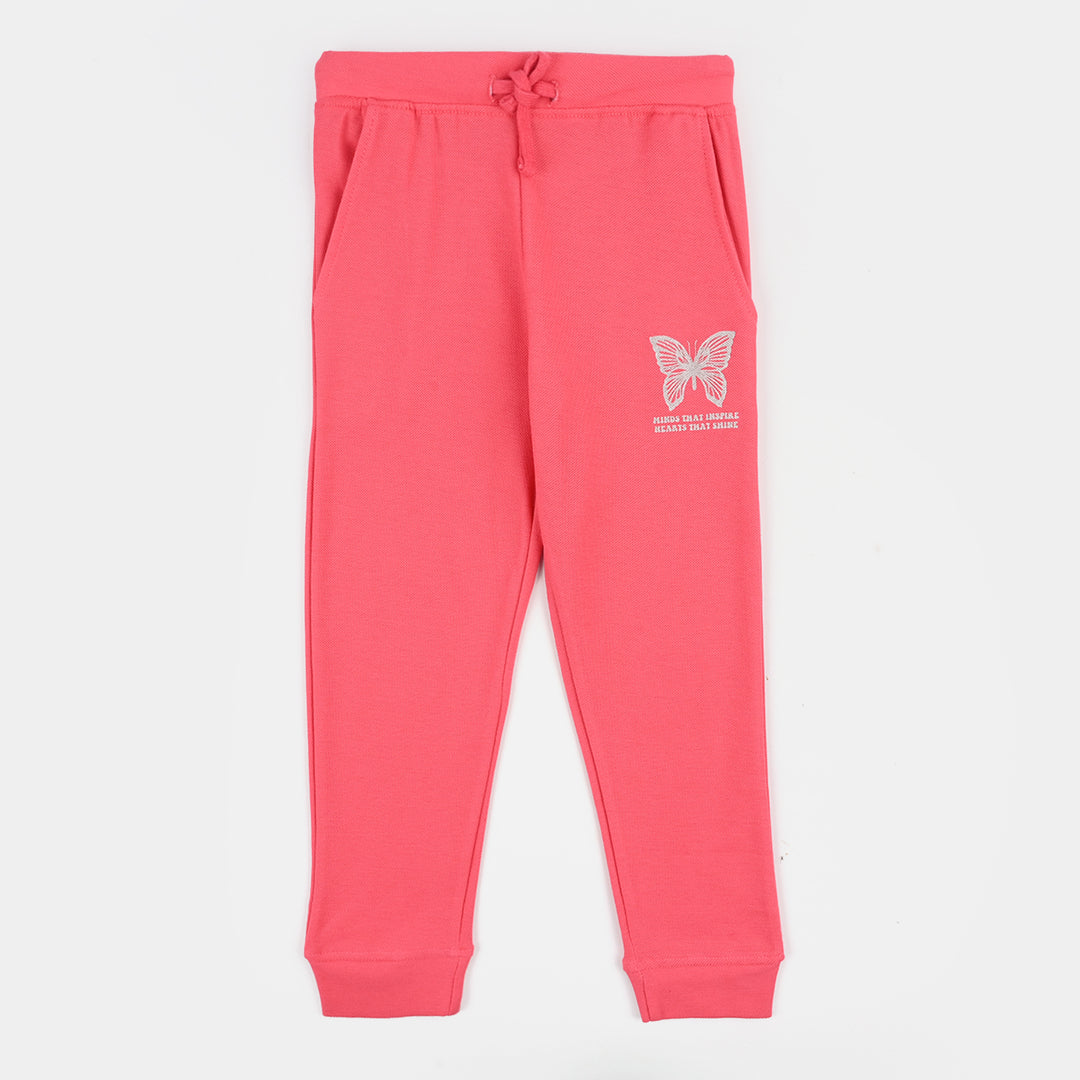 Girls Cotton PK Pyjama Butterfly-PINK