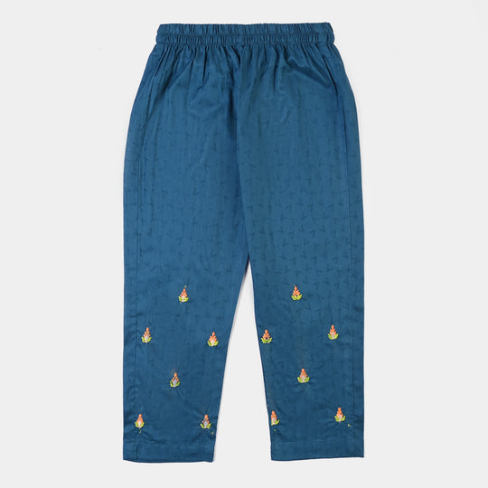 Girls Jacquard Emb 2Pcs Zareen - Teal.Blue