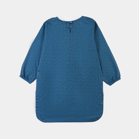 Girls Jacquard Emb 2Pcs Zareen - Teal.Blue