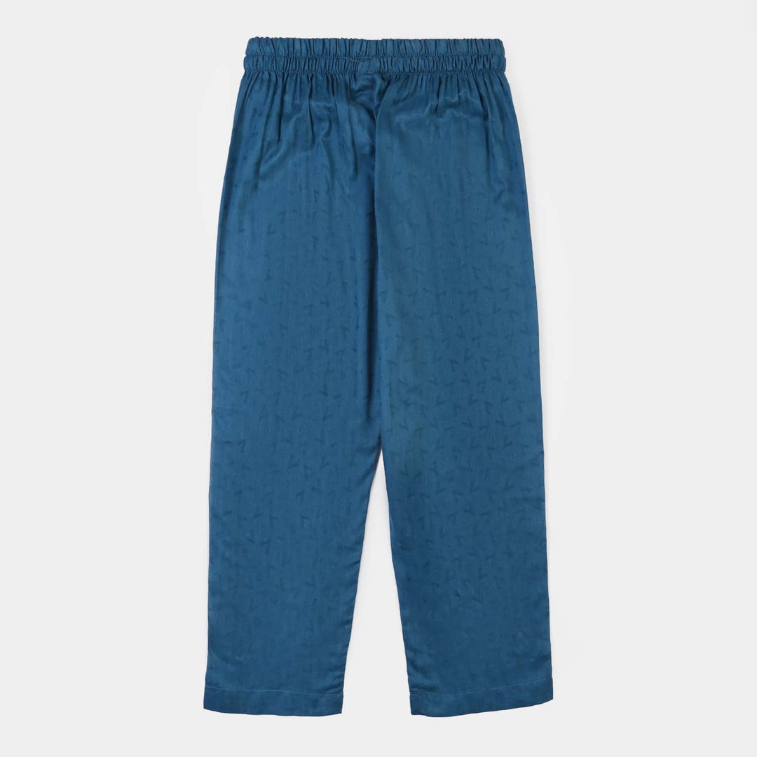 Girls Jacquard Emb 2Pcs Zareen - Teal Blue