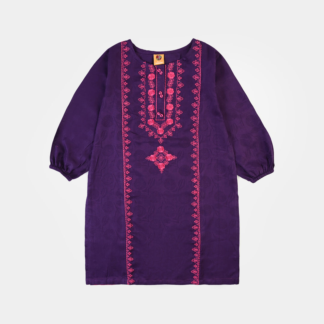 Girls Jacquard Emb 2Pcs Haya-Purple