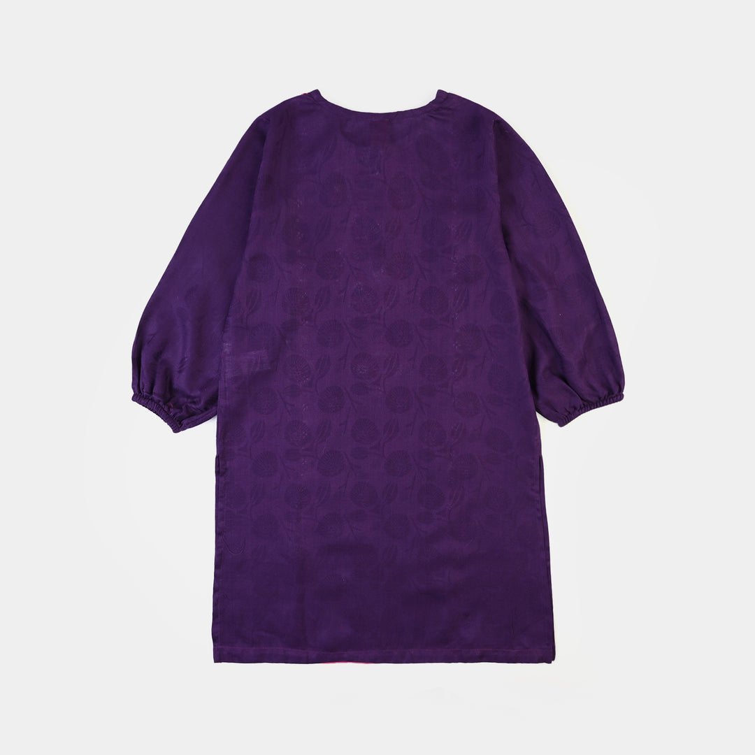 Girls Jacquard Emb 2Pcs Haya-Purple
