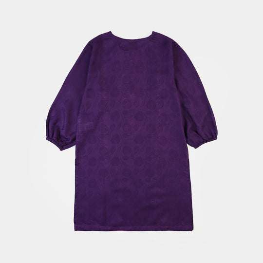 Girls Jacquard Emb 2Pcs Haya-Purple