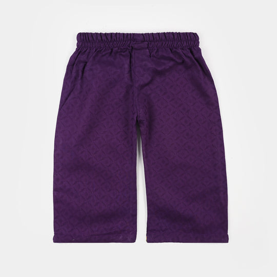Infant Girls Jacquard Emb 2Pcs Noor Pari-PURPLE