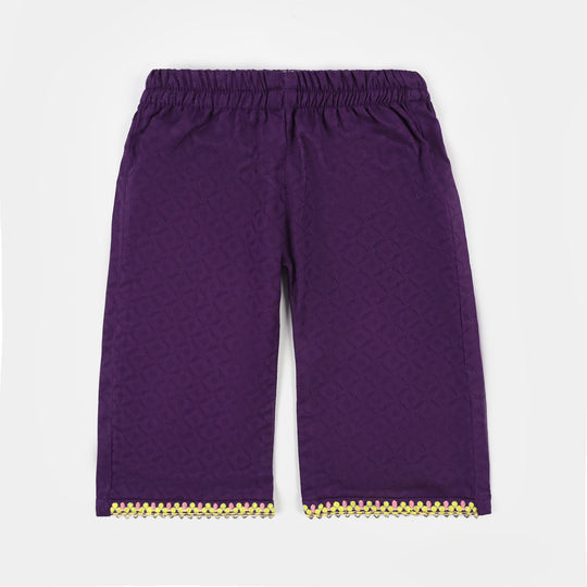 Infant Girls Jacquard Emb 2Pcs Noor Pari-PURPLE