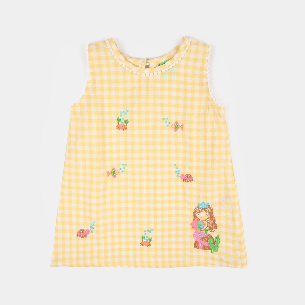 Infant Girls Cotton Emb 2Pcs Little-YELLOW