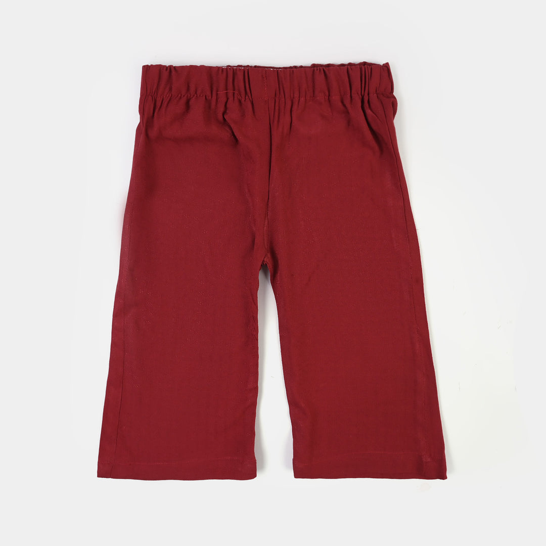 Infant Girls Cotton Emb 2Pcs Little Garden-MAROON