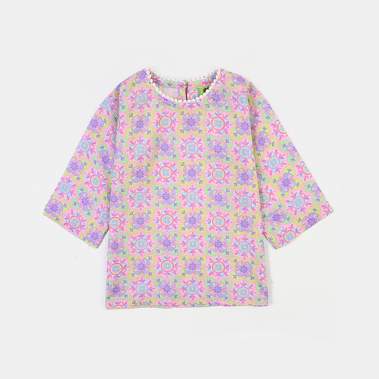 Infant Girls Cotton Printed 2Pcs Geometrical-PINK