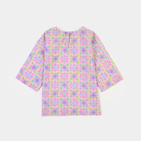Infant Girls Cotton Printed 2Pcs Geometrical-PINK