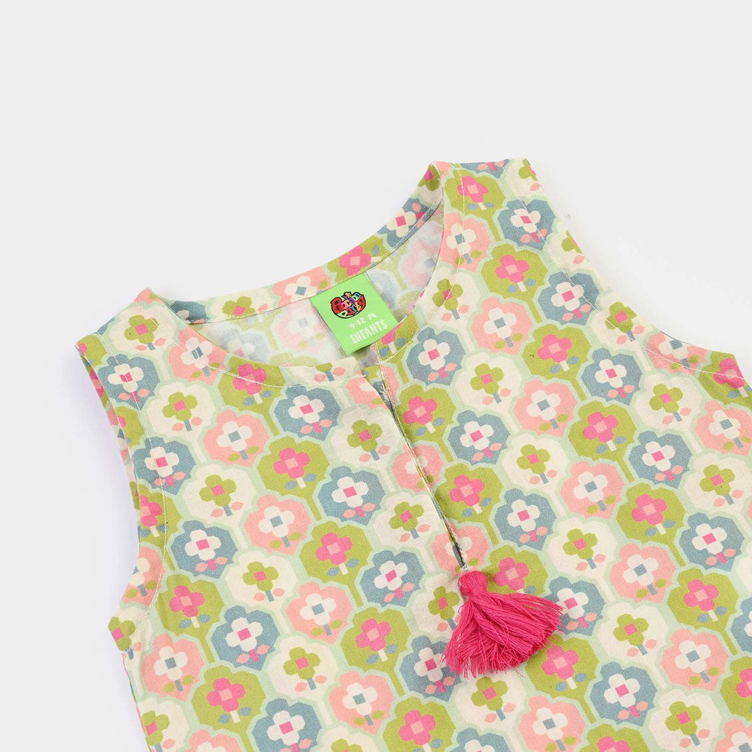 Infant Girls Cotton Printed 2Pcs Petals - Multi