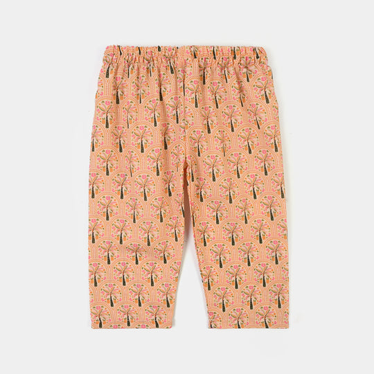 Infant Girls Poly Lawn Printed 2Pcs Palm Tree