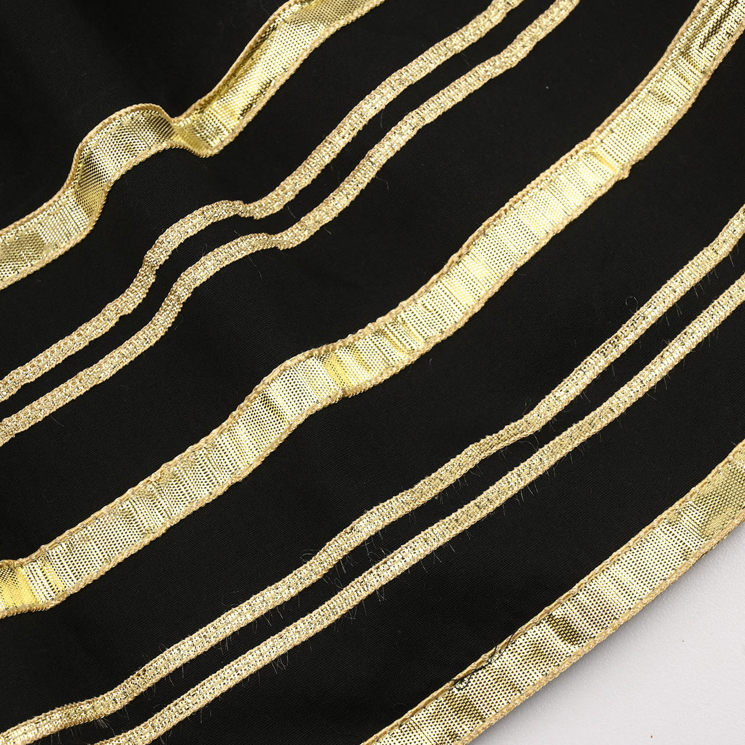 Girls Cotton Flared Gharara - BLACK