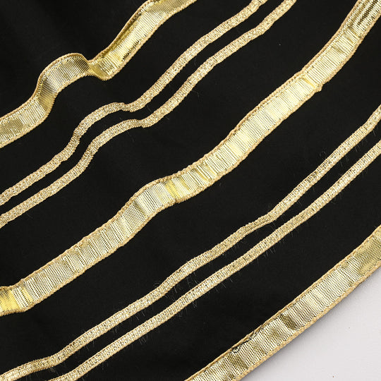 Infant Girls Cotton Flared Gharara -BLACK