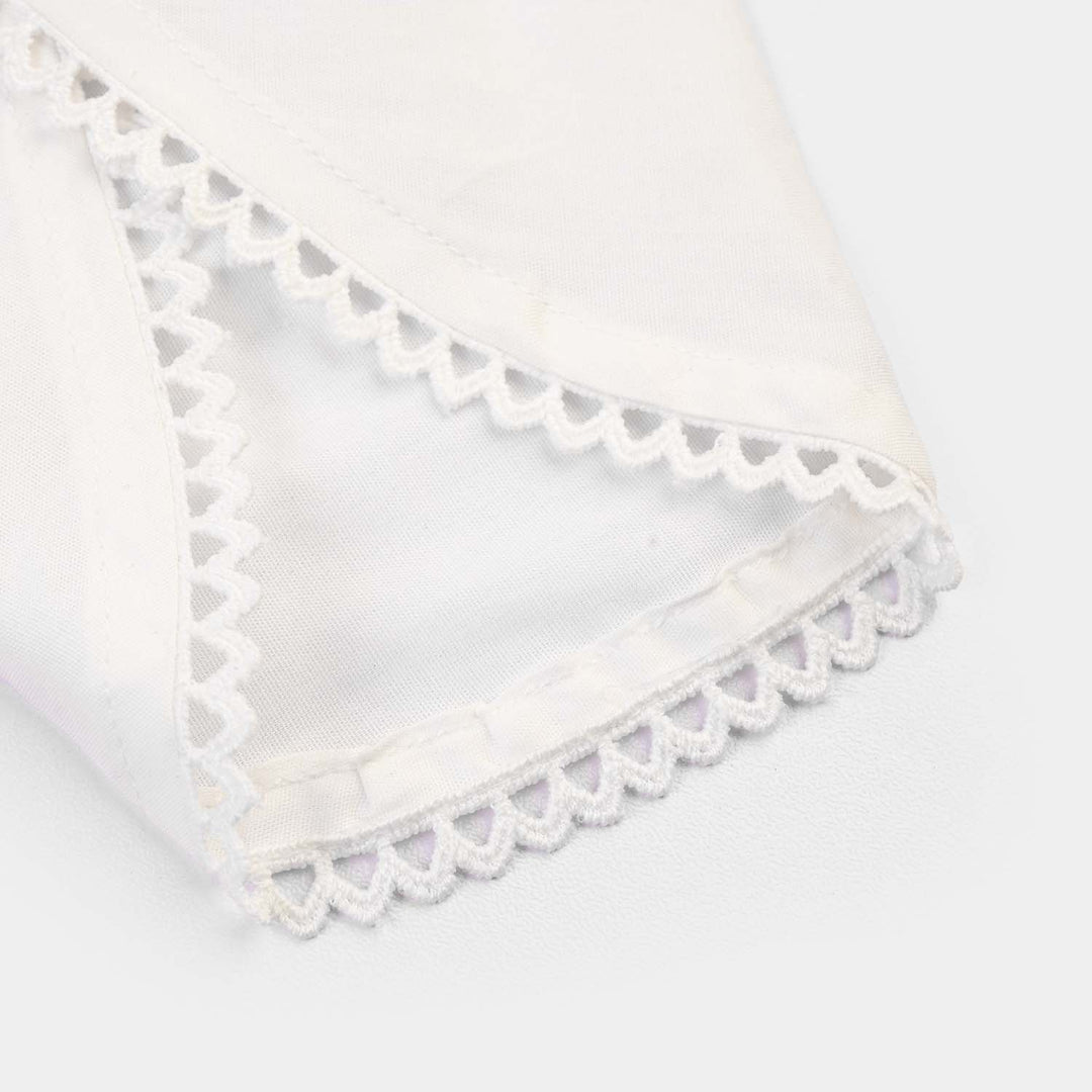 Girls Cotton Tulip Shalwar-White