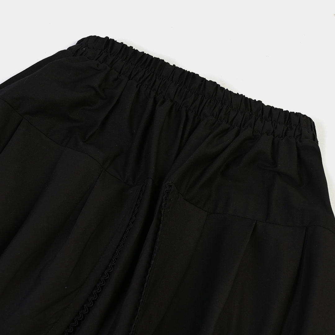 Girls Cotton Tulip Shalwar (Black)