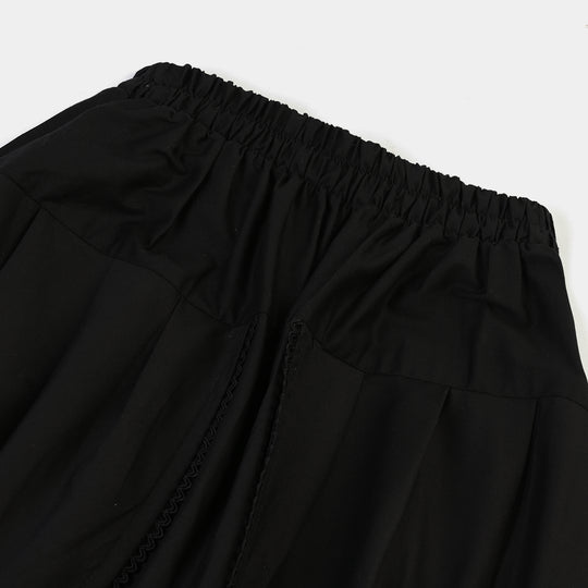 Girls Cotton Tulip Shalwar (Black)