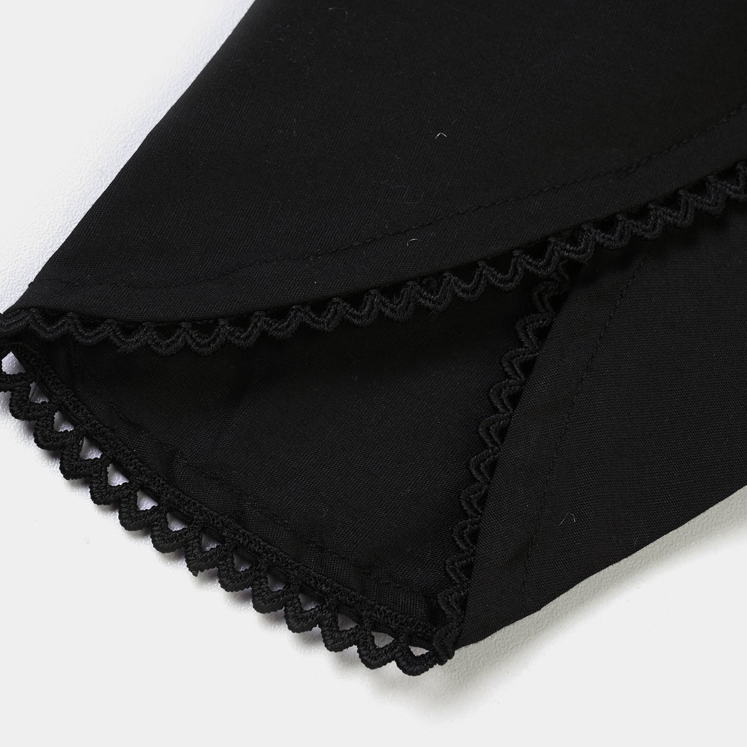 Girls Cotton Tulip Shalwar (Black)