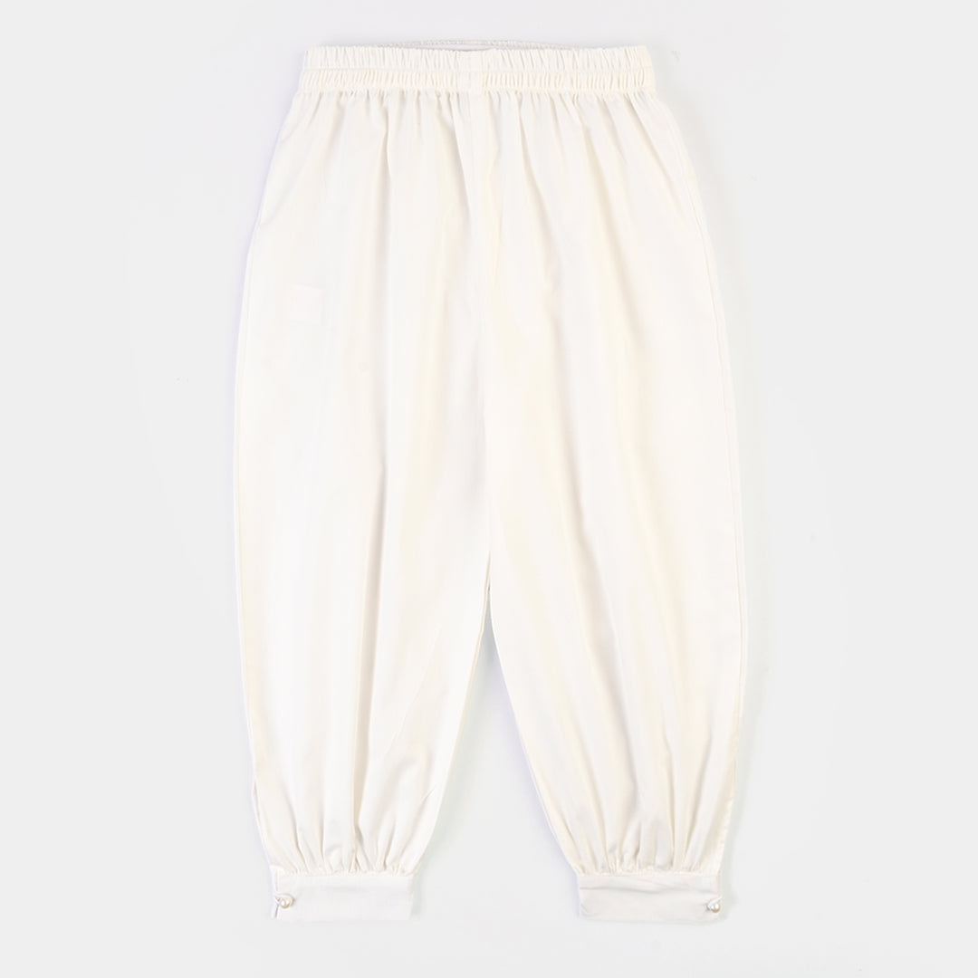 Girls Cotton Harem Pant -WHITE