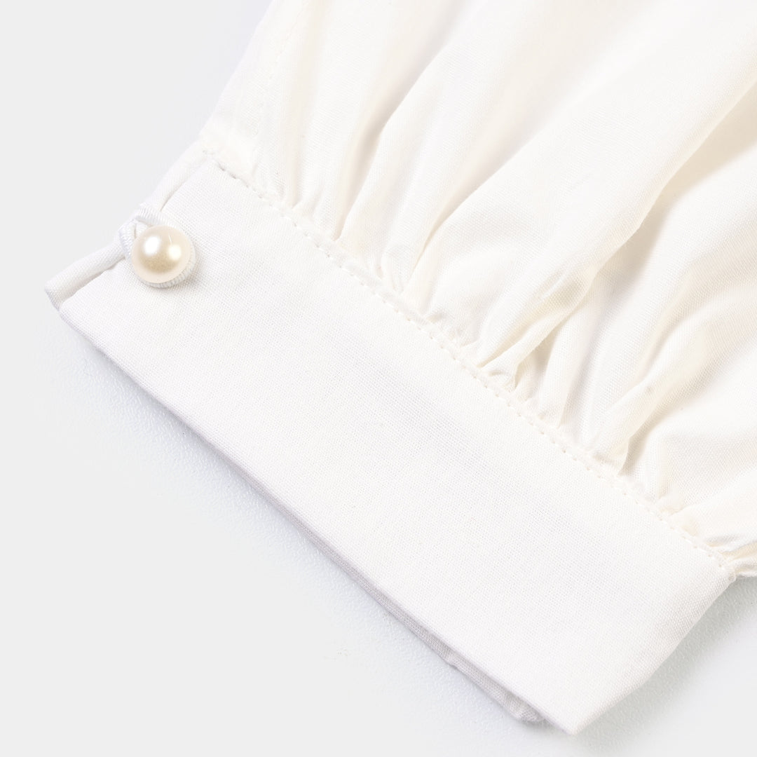 Girls Cotton Harem Pant -WHITE