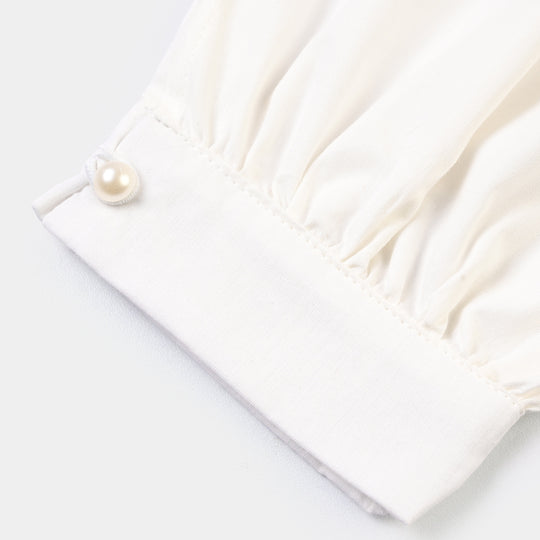 Girls Cotton Harem Pant -WHITE