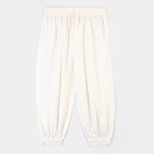 Girls Cotton Harem Pant -WHITE