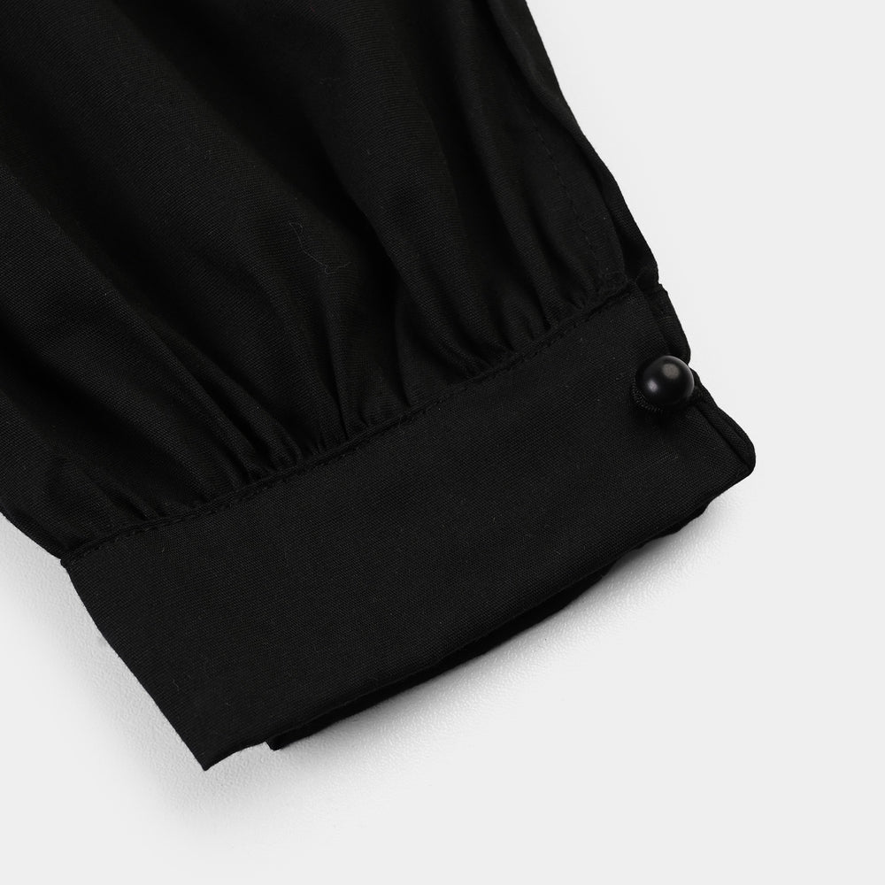 Infant Girls Cotton Harem Pant -BLACK