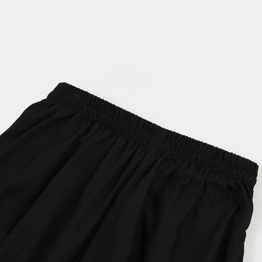 Girls Cotton Harem Pant -BLACK