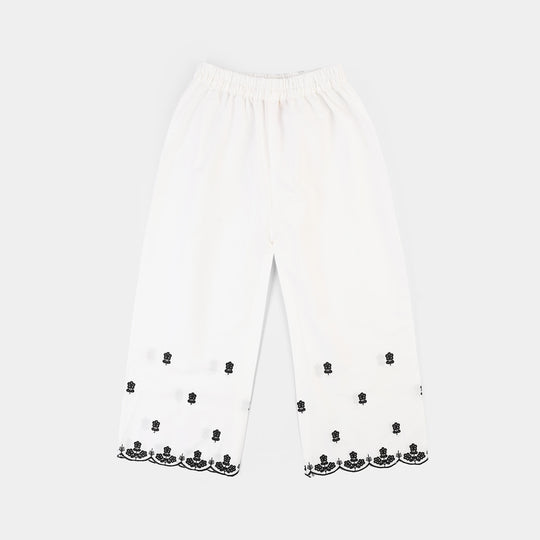 Infant Girls Cotton Emb Culotte -WHITE