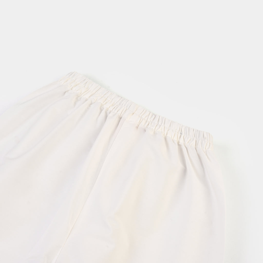 Infant Girls Cotton Emb Culotte -WHITE
