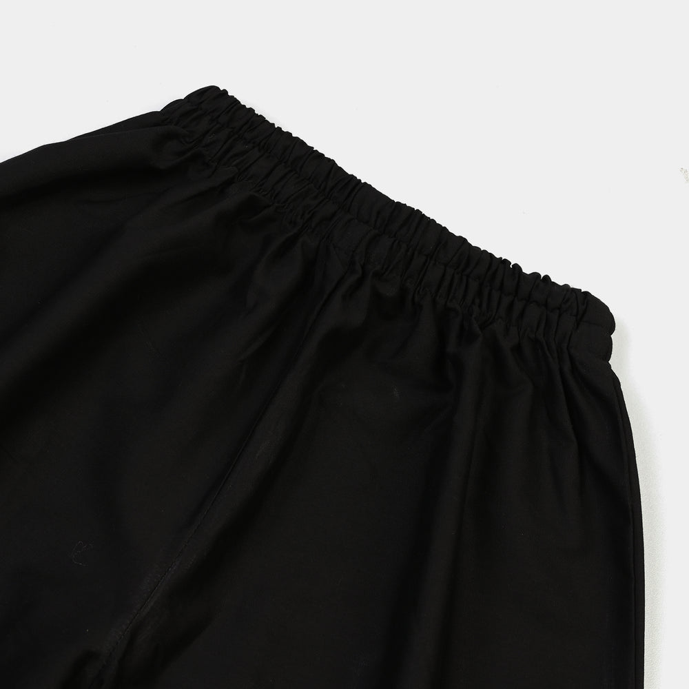 Girls Cotton Flared Dhaka Pant (Black)