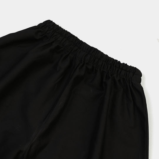 Girls Cotton Flared Dhaka Pant (Black)