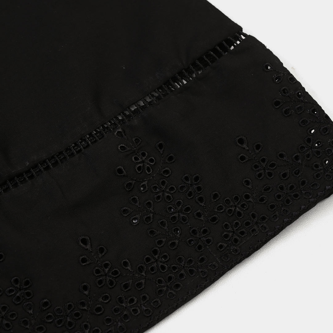 Girls Cotton Flared Dhaka Pant (Black)