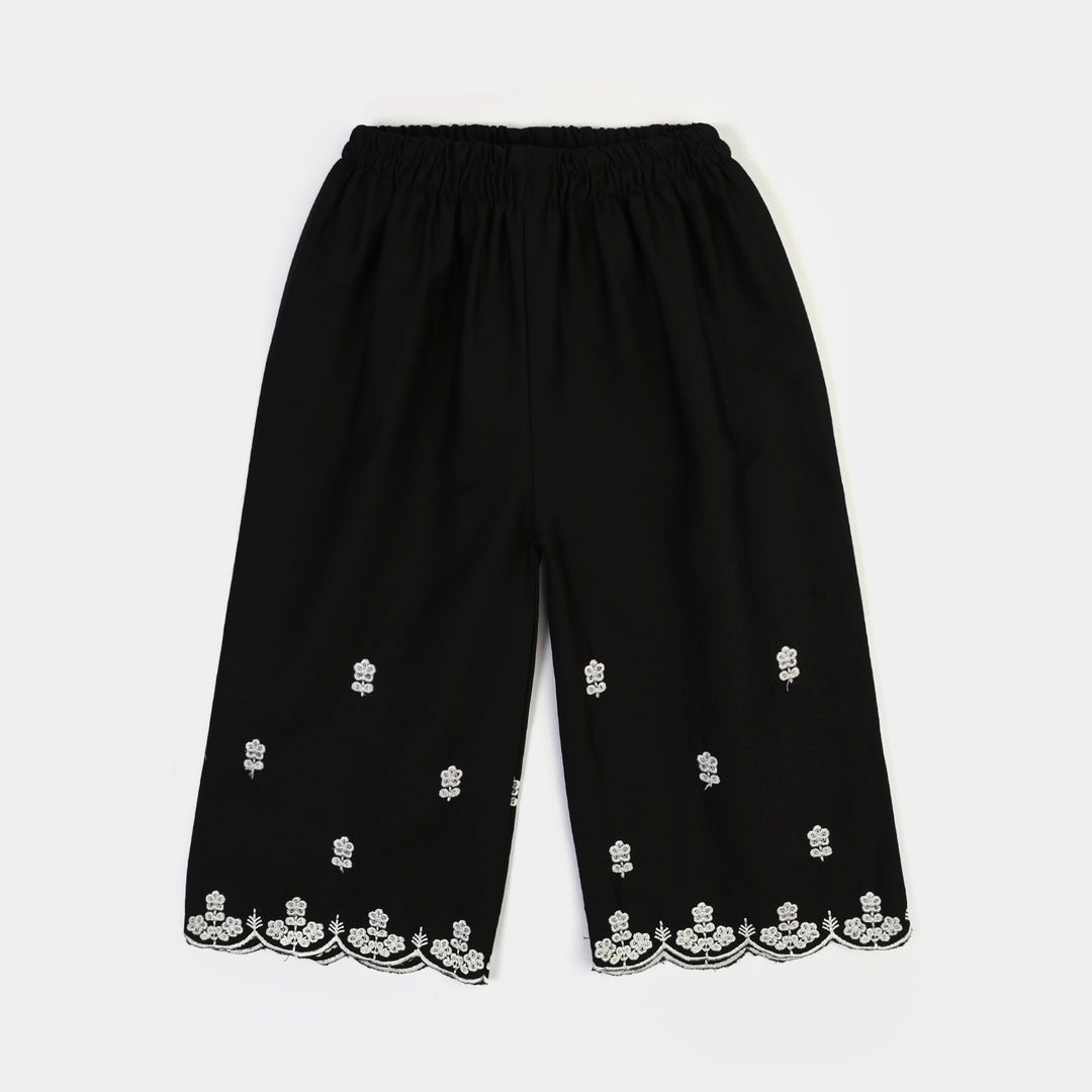 Infant Girls Cotton Emb Culotte -BLACK