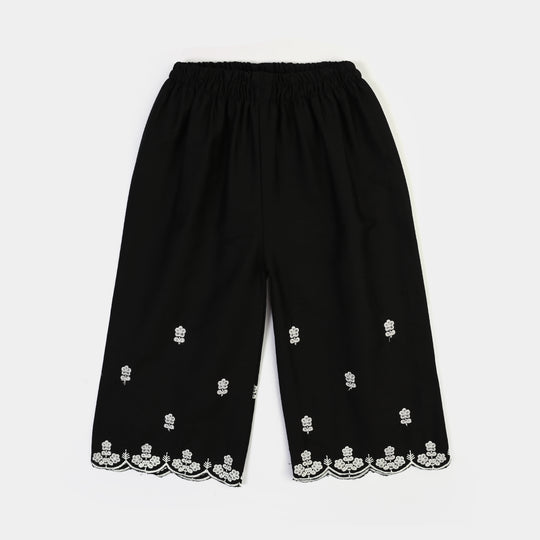 Infant Girls Cotton Emb Culotte -BLACK