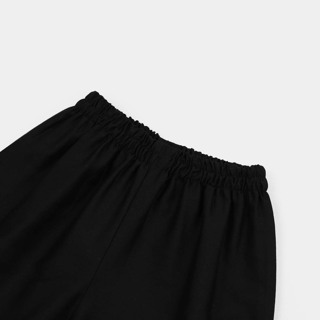 Infant Girls Cotton Emb Culotte -BLACK