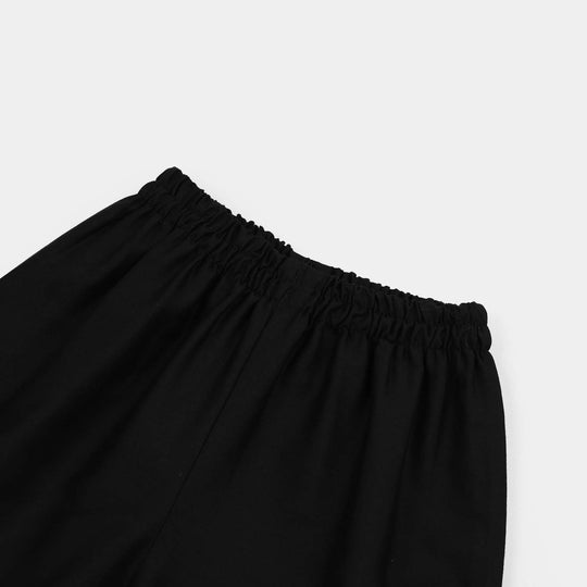 Infant Girls Cotton Emb Culotte -BLACK