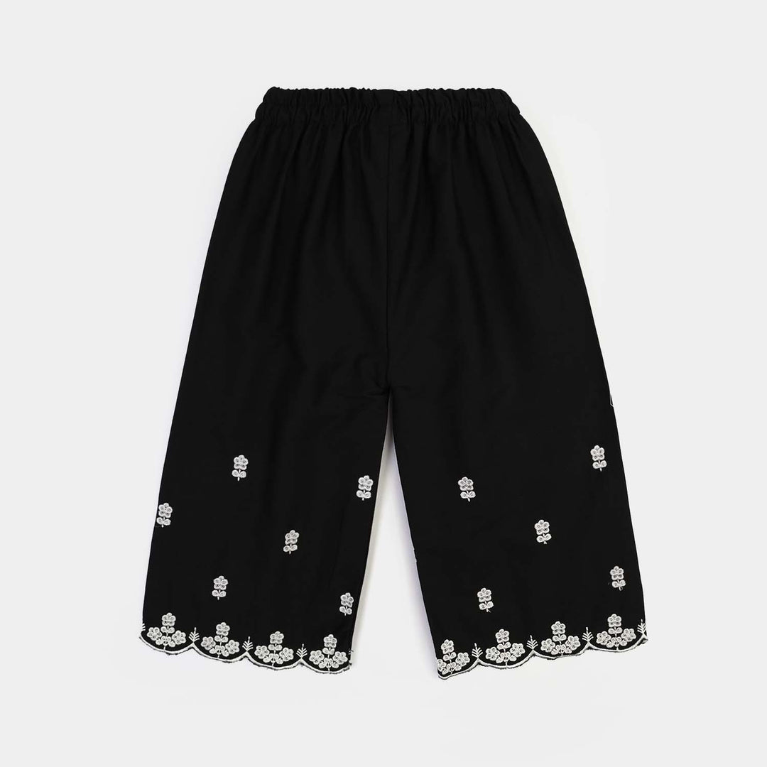 Infant Girls Cotton Emb Culotte -BLACK