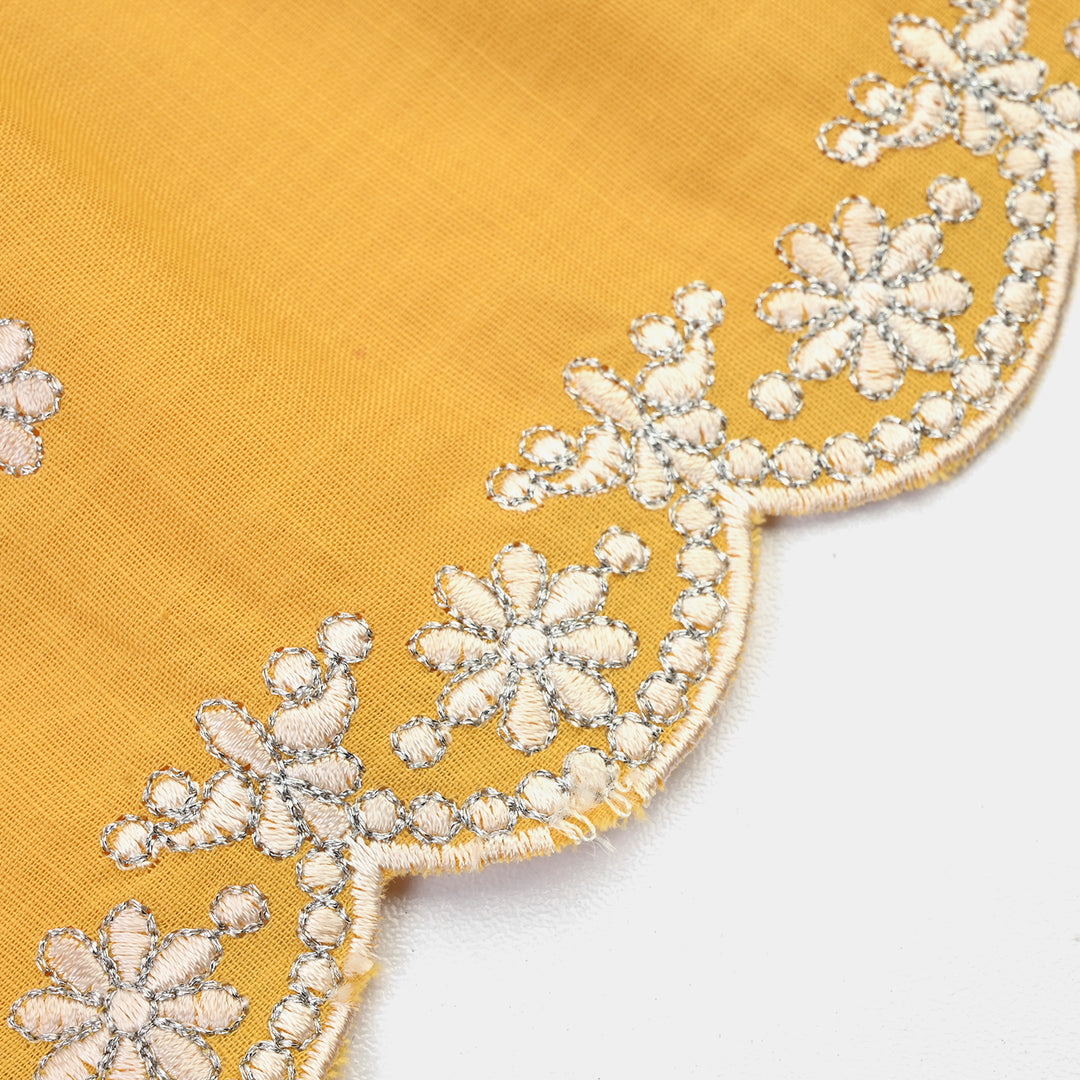 Girls Cotton Emb Top Jasmine-Yellow