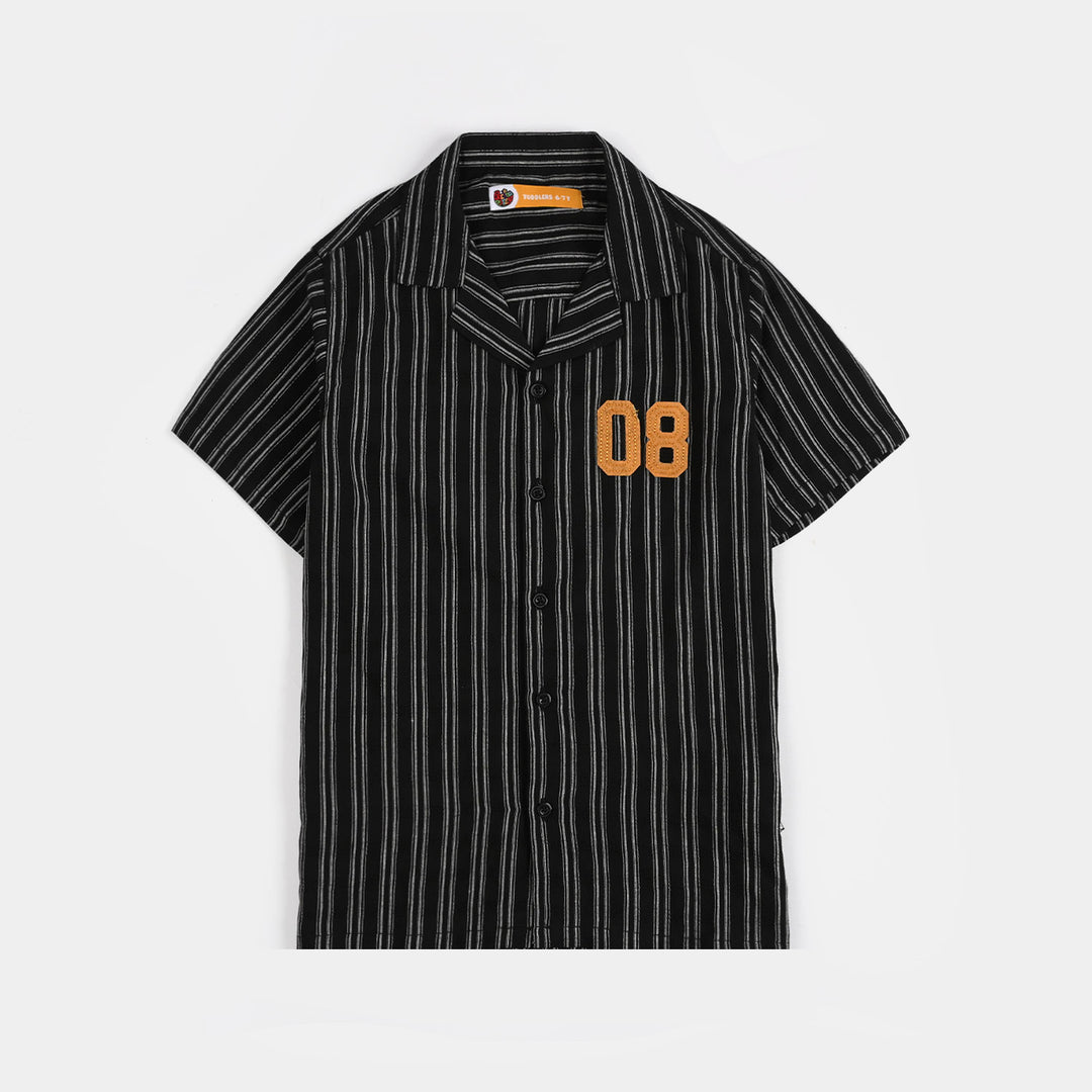 Boys Yarn Dyed Shirt (ACCELERATE)-BLACK