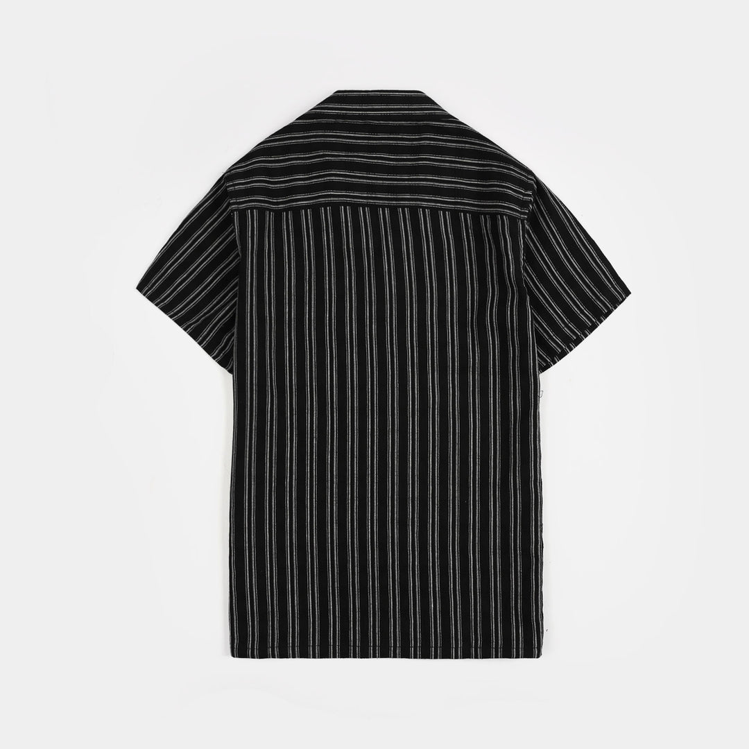 Boys Yarn Dyed Shirt (ACCELERATE)-BLACK