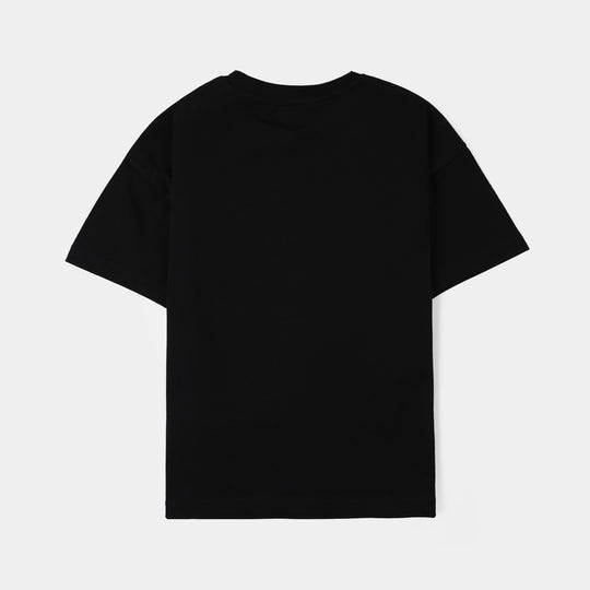 Girls Lycra Jersey T-Shirt Great Things-BLACK