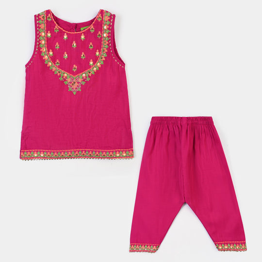 Infant Girls Polyester 2Pcs Adaa- Bright Pink