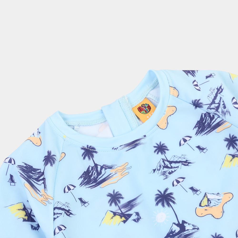 Boys Nylon Swimming Jumper Beach Day-Blue