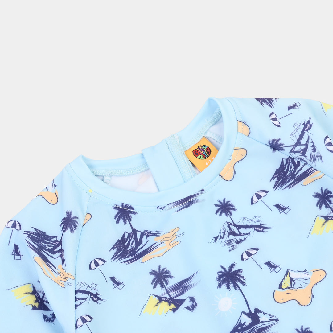 Boys Nylon Swimming Jumper Beach Day-Blue