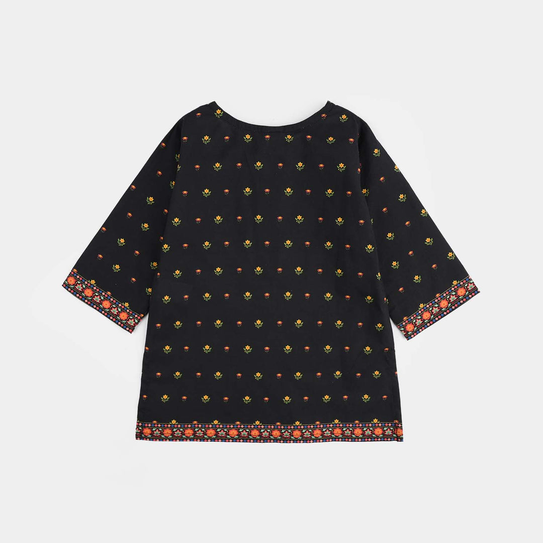 Infant Girls Cotton Printed 2Pcs Koyal-BLACK