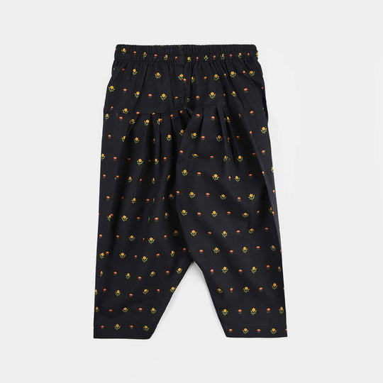 Infant Girls Cotton Printed 2Pcs Koyal-BLACK